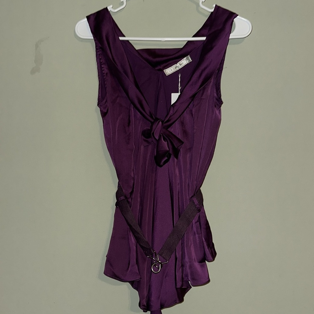 🦇L.K Collection sleeveless belted blouse xs - Picture 3 of 6